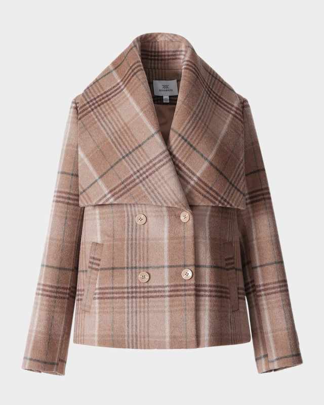 Tala-P Plaid Wool-Blend Coat